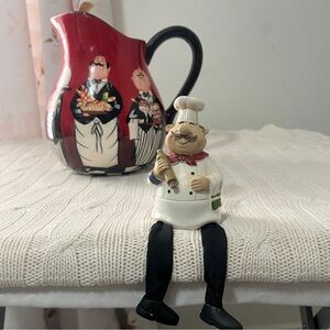 Certified International Ceramic Retired Pitcher “Dinner is Served” Chef Figurine